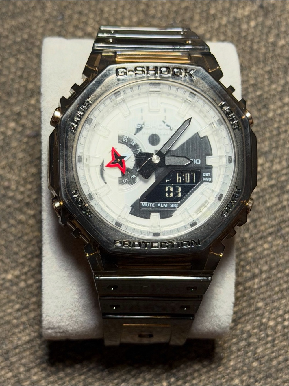 G-Shock See through black Watch with White Dial and Red Accent